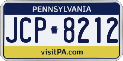 PA license plate JCP8212