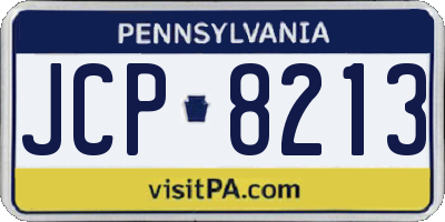 PA license plate JCP8213
