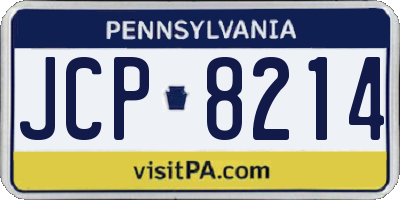 PA license plate JCP8214