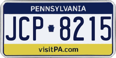 PA license plate JCP8215