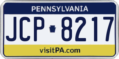 PA license plate JCP8217