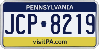 PA license plate JCP8219