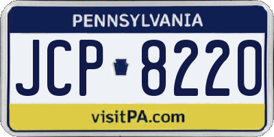 PA license plate JCP8220