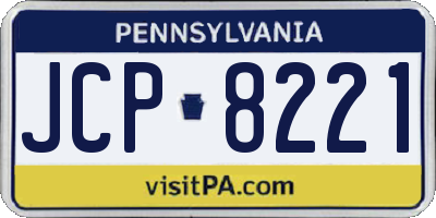 PA license plate JCP8221