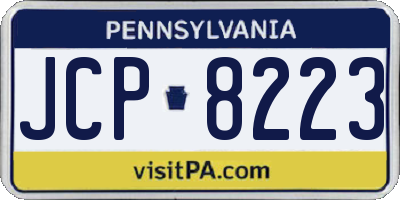 PA license plate JCP8223