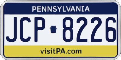 PA license plate JCP8226