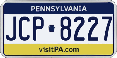 PA license plate JCP8227