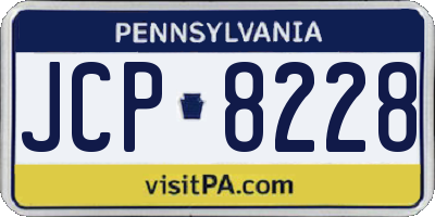 PA license plate JCP8228