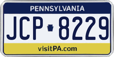 PA license plate JCP8229