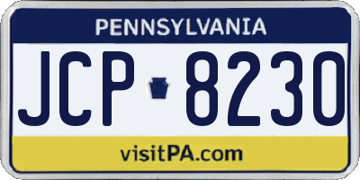 PA license plate JCP8230