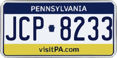 PA license plate JCP8233