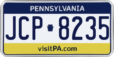 PA license plate JCP8235
