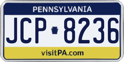 PA license plate JCP8236