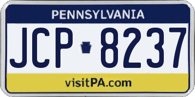 PA license plate JCP8237