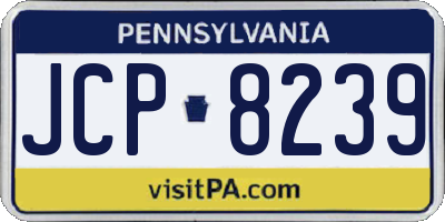 PA license plate JCP8239