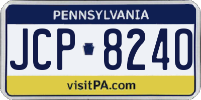 PA license plate JCP8240