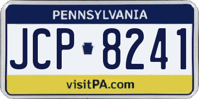 PA license plate JCP8241