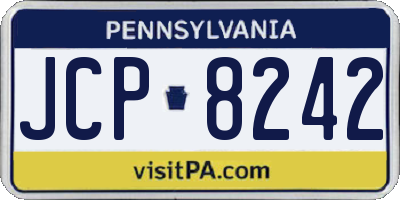 PA license plate JCP8242