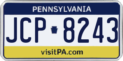 PA license plate JCP8243