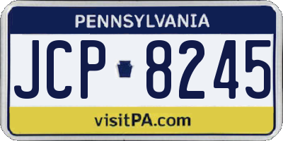PA license plate JCP8245