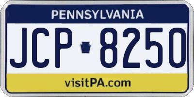 PA license plate JCP8250
