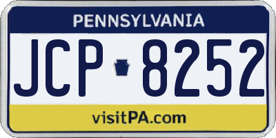 PA license plate JCP8252