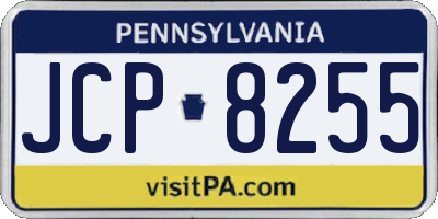 PA license plate JCP8255