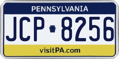 PA license plate JCP8256