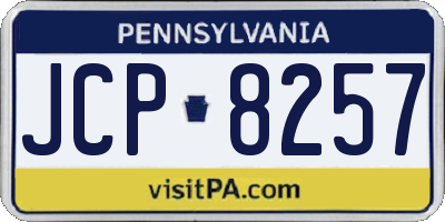 PA license plate JCP8257