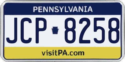 PA license plate JCP8258