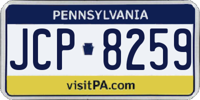 PA license plate JCP8259