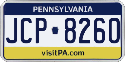 PA license plate JCP8260
