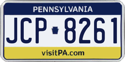 PA license plate JCP8261