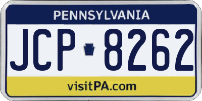 PA license plate JCP8262