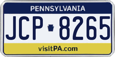 PA license plate JCP8265