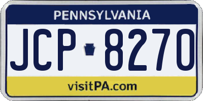 PA license plate JCP8270