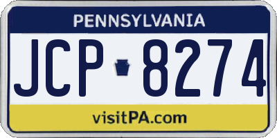 PA license plate JCP8274