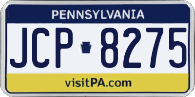 PA license plate JCP8275