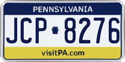 PA license plate JCP8276