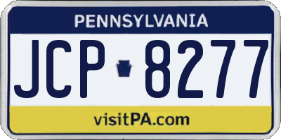 PA license plate JCP8277