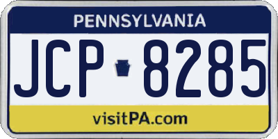 PA license plate JCP8285