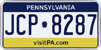 PA license plate JCP8287