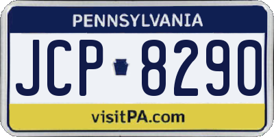 PA license plate JCP8290