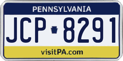 PA license plate JCP8291