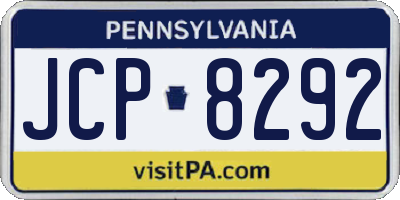 PA license plate JCP8292