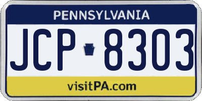 PA license plate JCP8303