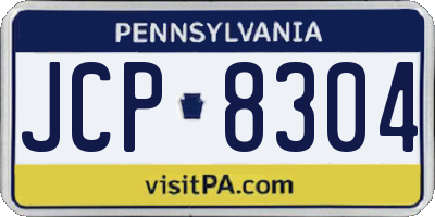 PA license plate JCP8304