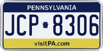 PA license plate JCP8306