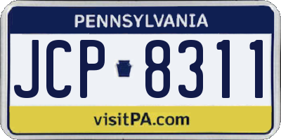 PA license plate JCP8311