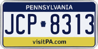 PA license plate JCP8313